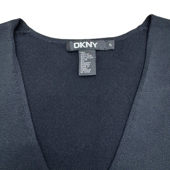 DKNY Women's V Neck Black Sleeveless Knit Top, Size S - Picture 3 of 3